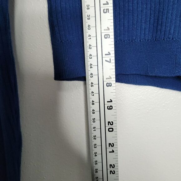 Pink Rose blue ribbed button front long sleeve preppy old money sweater Med NWT - Picture 7 of 7